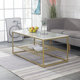 Glam Rectangular Coffee Table Frame 1 Coffee Table for Living Room