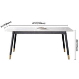 Industrial Style White Sintered Stone Dining Table 4 Legs Base Rectangle Table for Home Clearhalo ' dining_table' 'Dining Tables & Seating' 'Dining Tables' 'furn' 'furn_dining_table' 'Furniture' 'furniture_dining_table' 'Kitchen & Dining Furniture' 'kitchen&dining_furn' 'kitchen' 'kitchen_dining_table' 1200x1200_3c278c9d-d7a1-49b7-a1dd-d6a88695ce77