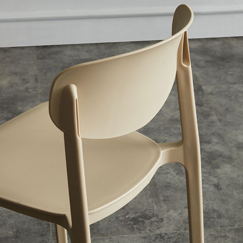 Plastic Contemporary Armless Chair Open Back Dining Kitchen Room Chair Clearhalo 'Dining Chairs' 'Dining Tables & Seating' 'dining_chair' 'Furniture' 'furniture_dining_chair' 'Kitchen & Dining Furniture' 1200x1200_3c27d221-efe7-466b-ac11-97ce53cb20b9