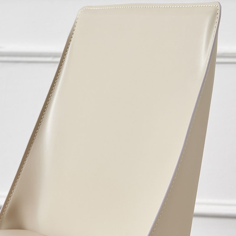 Eigentijdse zijstoel faux lederen stevige achterste eetkamerstoel voor binnen