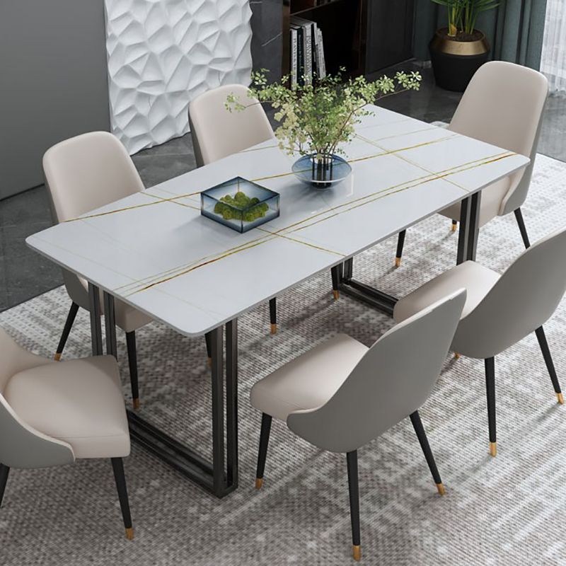 Modern wit en zwart in marmeren aanrechtrechte eettafel voor keuken