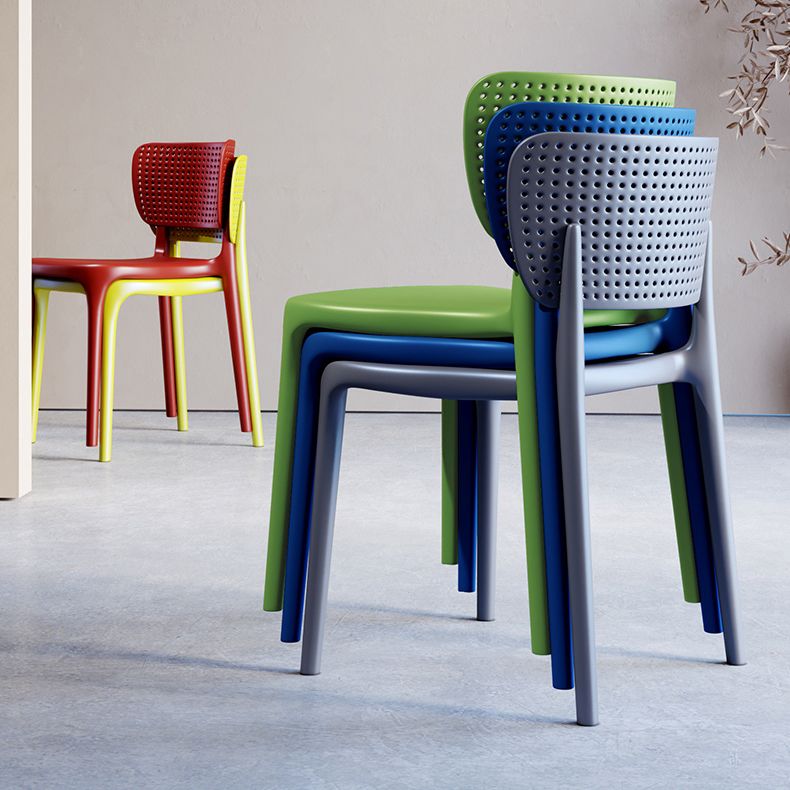 Modern Indoor-Outdoor Plastic Side Chair Armless Open Back Dining Chair Clearhalo ' kitchen&dining_furn' 'Dining Chairs' 'Dining Tables & Seating' 'dining_chair' 'furn' 'furn_dining_chair' 'Furniture' 'furniture_dining_chair' 'Kitchen & Dining Furniture' 'kitchen' 1200x1200_3c2c9ccf-fe59-40f0-95ad-0fe003a0889e