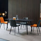 Modern Style Dining Table Rectangle Sintered Stone 4 Legs Table with Black Frame Clearhalo ' dining_table' 'Dining Tables & Seating' 'Dining Tables' 'furn' 'furn_dining_table' 'Furniture' 'furniture_dining_table' 'Kitchen & Dining Furniture' 'kitchen&dining_furn' 'kitchen' 'kitchen_dining_table' 1200x1200_3c2d9b6c-0819-4fb5-acac-4c45ea2c6a55