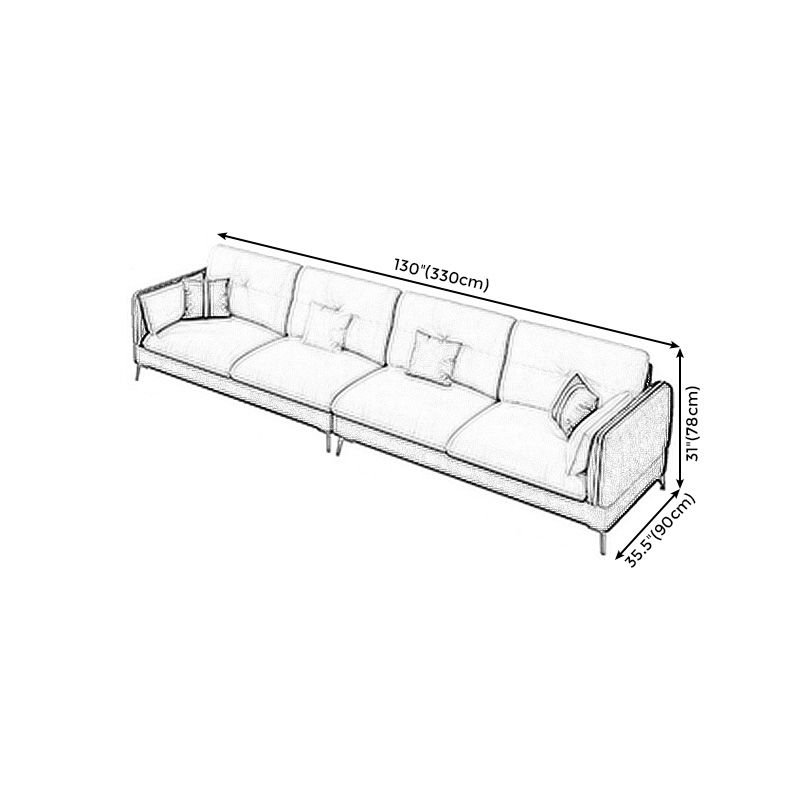 Tufted Back Faux leather Sofa Waterproof Sectional with Square Arms Clearhalo 'furn' 'furn_sectionals' 'Furniture' 'furniture_sectionals' 'kitchen' 'kitchen_sectionals' 'Living Room Furniture' 'Sectionals' 1200x1200_3c2db475-3abc-49a9-ace0-ffb2074f0942