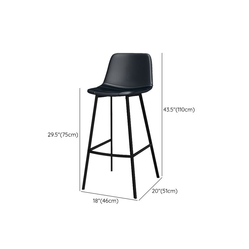 Metal Low Back Dining Stools Contemporary Armless Bar Stools with Footrest Clearhalo 'Bar Furniture' 'Bar Stools' 'bar_stools' 'furn' 'furn_bar_stools' 'Furniture' 'Kitchen & Dining Furniture' 1200x1200_3c2e457e-1732-4c19-9645-e906f35d4bf1