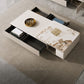 Rectangle Single Coffee Table Stone Cocktail Table with Storage Drawers