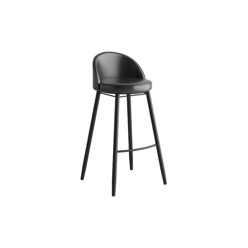 Industrial Backrest Counter Stool Iron Cafe Bar Stool with Leather Cushion and Pedal Clearhalo 'Bar Furniture' 'Bar Stools' 'bar_stools' 'furn' 'furn_bar_stools' 'Furniture' 'Kitchen & Dining Furniture' 1200x1200_3c2ea70a-0d1a-4f00-b94a-5298ba6be88b