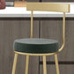 Glam Round Counter Height Stools Grey and Gold Footrest Upholstered Counter Bar Stool Clearhalo 'Bar Furniture' 'Bar Stools' 'bar_stools' 'furn' 'furn_bar_stools' 'Furniture' 'Kitchen & Dining Furniture' 1200x1200_3c2f2c31-5628-40c1-ac58-7ab54ed4c8ff