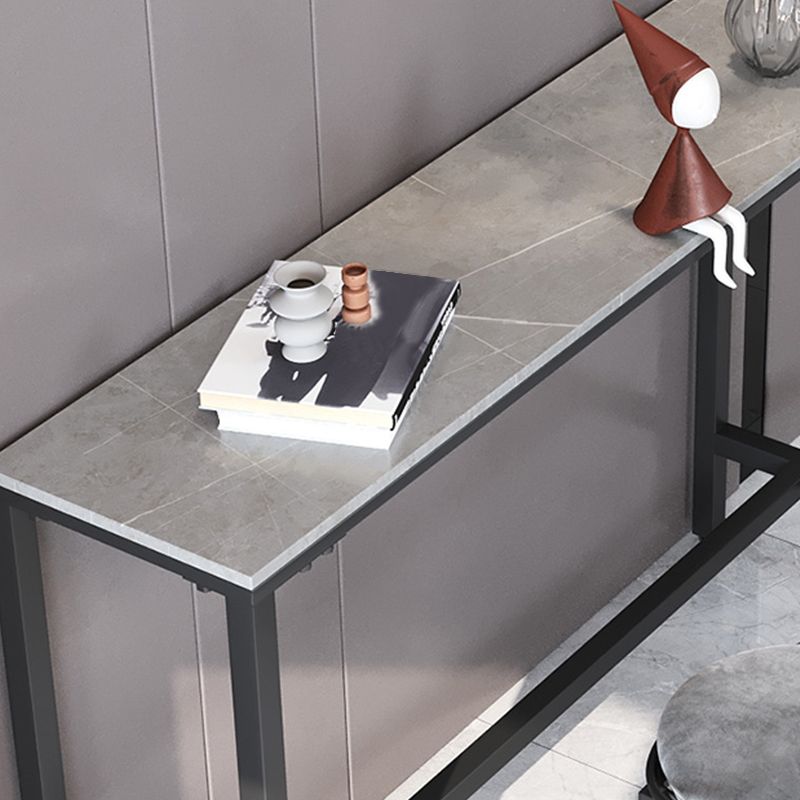Marble Pub Table with Rectangle Table Top Double Pedestal Table - 41.3" H Clearhalo 'Bar Furniture' 'Bar Tables' 'bar_tables' 'furn' 'furn_bar_tables' 'Furniture' 'furniture_bar_tables' 'Kitchen & Dining Furniture' 1200x1200_3c30325a-a667-40ed-9da6-2a02915d95d6