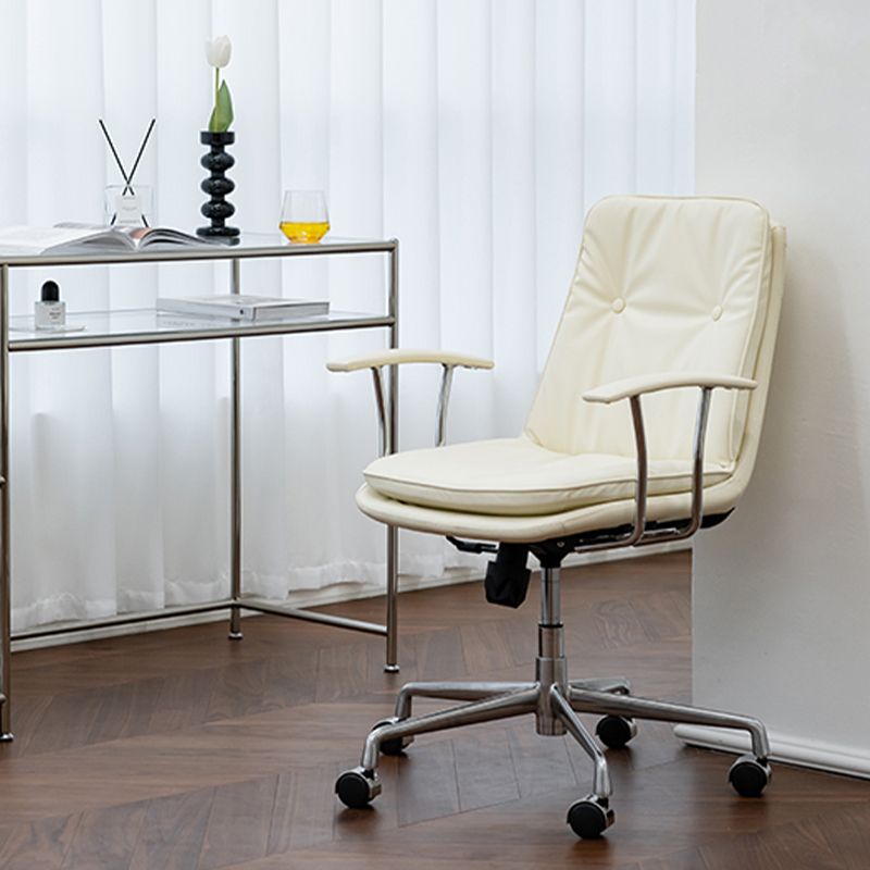 Leather Fixed Arms Desk Chair Modern No Distressing Ergonomic Office Chair with Wheels Clearhalo 'furn' 'furn_office_chair' 'Furniture' 'Office Chairs' 'Office Furniture' 'office_chair' 1200x1200_3c318c8a-d04a-4809-ae57-49e0cba7a7c9