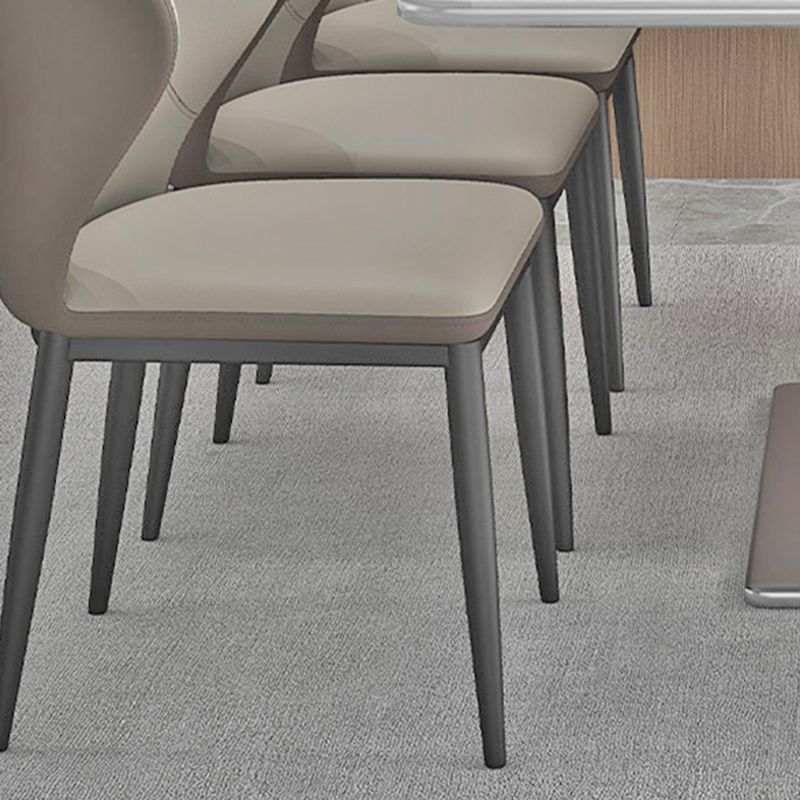 Minimalist Design Armless Wingback Side Chairs Leather Dining Chairs Clearhalo 'Dining Chairs' 'Dining Tables & Seating' 'dining_chair' 'furn' 'furn_dining_chair' 'Furniture' 'furniture_dining_chair' 'Kitchen & Dining Furniture' 1200x1200_3c33d1ec-65b5-4a81-8263-60a5ad6f22c5