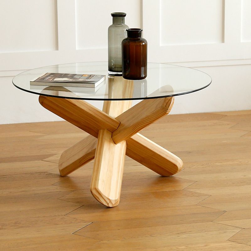 Tavolino moderno di vetro rotondo 17,7 "H tavolino da cocktail