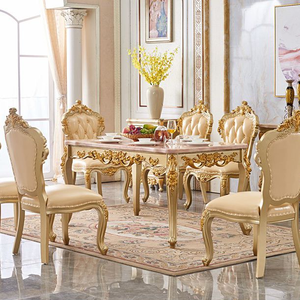 Solid Wood Victorian Rectangular Table Marble Top Table with 4 Wood Legs Clearhalo ' dining_table' 'Dining Tables & Seating' 'Dining Tables' 'furn' 'furn_dining_table' 'Furniture' 'furniture_dining_table' 'Kitchen & Dining Furniture' 'kitchen&dining_furn' 'kitchen' 'kitchen_dining_table' 1200x1200_3c3677a8-7477-436c-9cc5-6c2838b01281