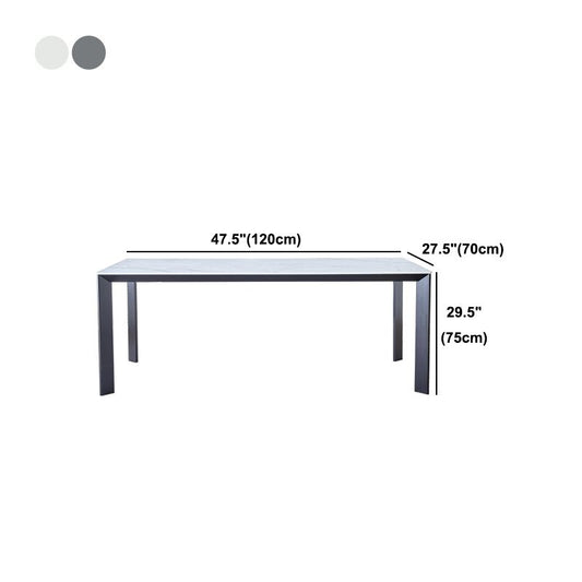 Rectangle Stone Dining Table Contemporary Metal 4 Legs Dining Table Clearhalo 'Dining Tables & Seating' 'Dining Tables' 'dining_table' 'furn' 'furn_dining_table' 'Furniture' 'Kitchen & Dining Furniture' 1200x1200_3c36a093-c0b4-4917-830c-b6e1164e845a