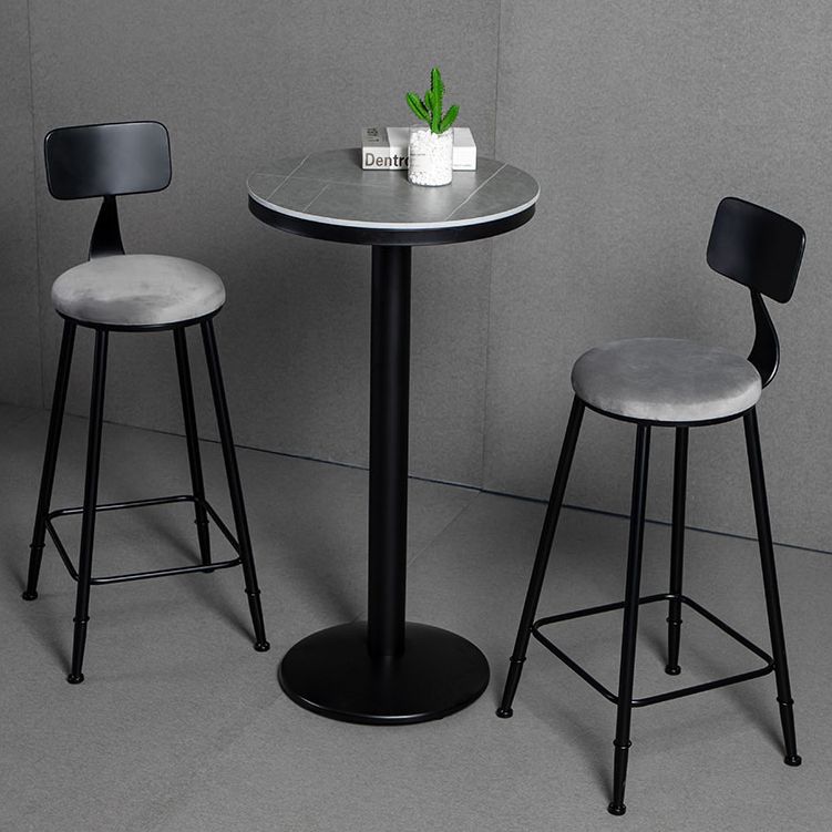 1/3 Pieces Industrial Iron Bar Table Set Round Bistro Set with Grey Faux Marble Top Clearhalo 'Bar Furniture' 'furn' 'furn_home_bar_bar_sets' 'Furniture' 'Home Bars & Bar Sets' 'home_bar_bar_sets' 'Kitchen & Dining Furniture' 1200x1200_3c375f43-74d9-4468-8cbb-8436068fdf70