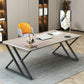 Contemporary Rectangle Computer Desk Antique Finish Office Desk with Metal Legs Clearhalo 'furn' 'furn_office_desk' 'Furniture' 'Office Desks' 'Office Furniture' 'office_desk' 1200x1200_3c37bb16-792d-43b2-a921-b0329eb0f3c3