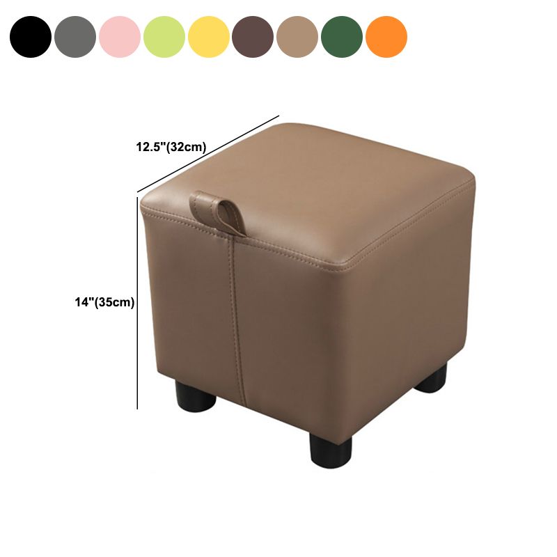 Orange Modern Standard Faux Leather Square Standard para sala de estar