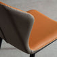 Contemporary Dining Armless Chairs Matte Finish Leather Curved Wingback Side Chair