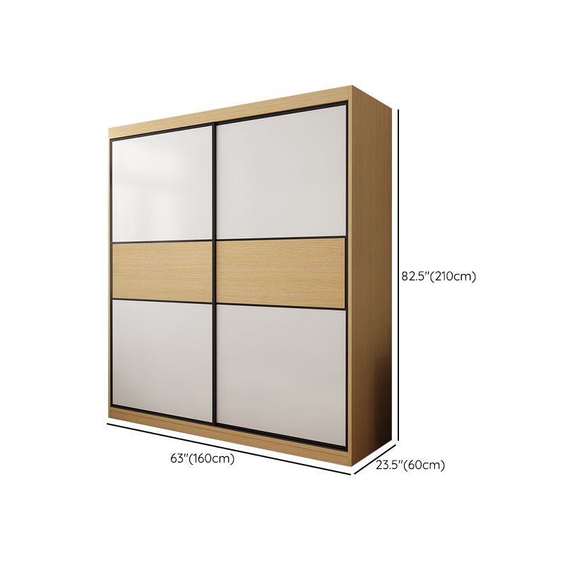 Wooden Wardrobe Armoire with Drawer Modern Wardrobe Closet - 63"L x 23.6"W x 82.9"H Clearhalo 'Armoires & Wardrobes' 'armoires_wardrobes' 'Bedroom Furniture' 'furn' 'furn_armoires_wardrobes' 'Furniture' 1200x1200_3c390b9f-062c-4369-a373-f9a18a8330a1