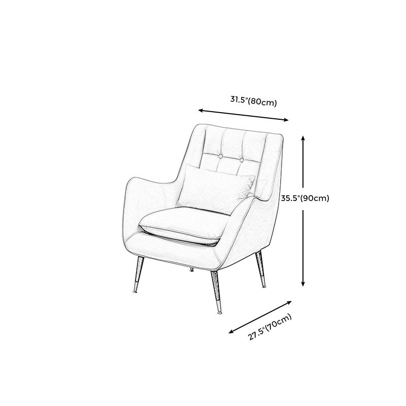 Tufted Cushions Chair 31.4" L x 27.5" W x 35.4" H Arms Included Chair Clearhalo 'Accent Chairs' 'accent_chairs' 'Chairs & Seating' 'furn' 'furn_accent_chairs' 'Furniture' 'Living Room Furniture' 1200x1200_3c391e65-ee32-476d-bdd2-9dae9e96e4b8