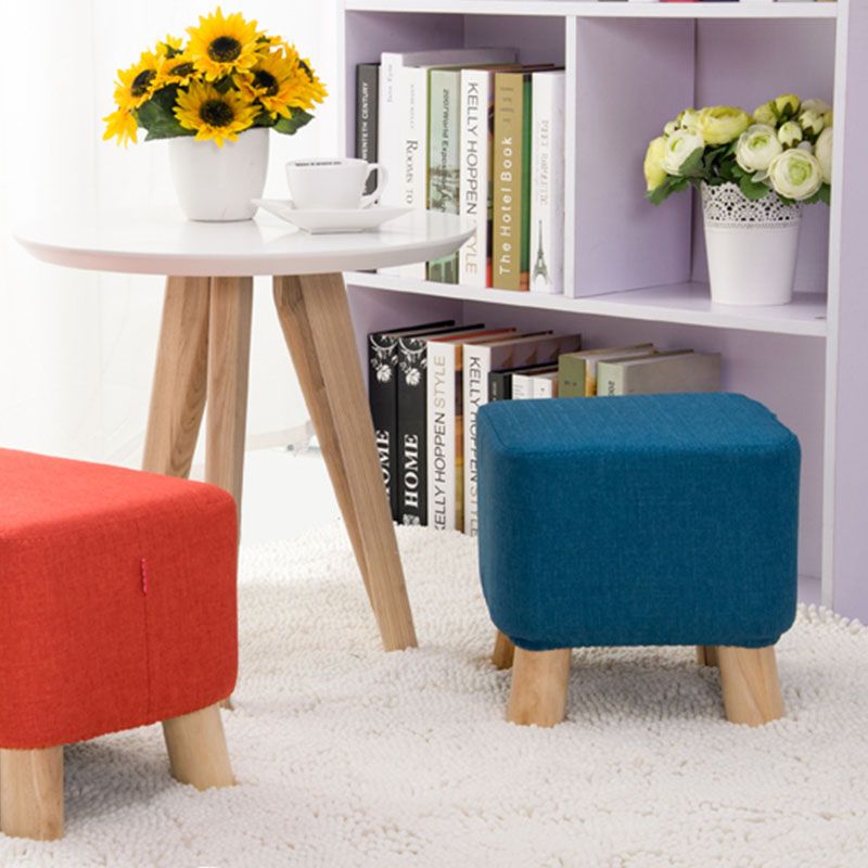 Fabric Standard Stool Contemporary Simple Square Upholstered Ottoman Clearhalo 'furn' 'furn_ottomans_poufs' 'Furniture' 'Living Room Furniture' 'Ottomans & Poufs' 'ottomans_poufs' 1200x1200_3c3a0ee9-610d-457f-9163-fd93e05a3c41