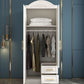 French Country Wardrobe White Colour Wooden Wardrobe Closet With 2 Drawers