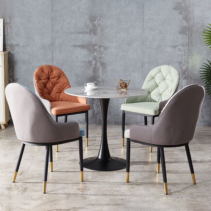 Nordic Style Metal Dining Chairs Parsons Arm Dining Side Chair for Kitchen Clearhalo ' kitchen&dining_furn' 'Dining Chairs' 'Dining Tables & Seating' 'dining_chair' 'furn' 'furn_dining_chair' 'Furniture' 'furniture_dining_chair' 'Kitchen & Dining Furniture' 'kitchen' 1200x1200_3c3ad65b-2cba-4f38-a9e8-451be0ad353a