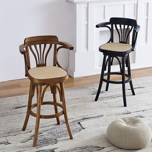Tabouret de hauteur de bar à dos basse en bois moderne tabouret de bar armé