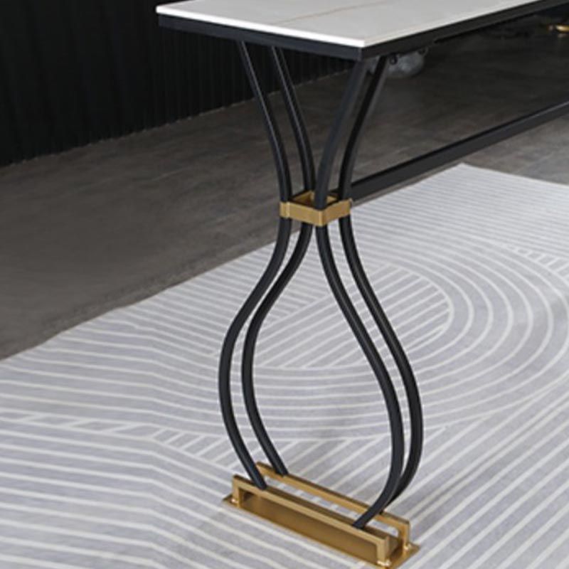 Glam Style Bar Table Artificial Marble 42-inch Height Top Bistro Table Clearhalo 'Bar Furniture' 'Bar Tables' 'bar_tables' 'furn' 'furn_bar_tables' 'Furniture' 'furniture_bar_tables' 'Kitchen & Dining Furniture' 1200x1200_3c3cdf98-5991-47af-b776-69151b23c572