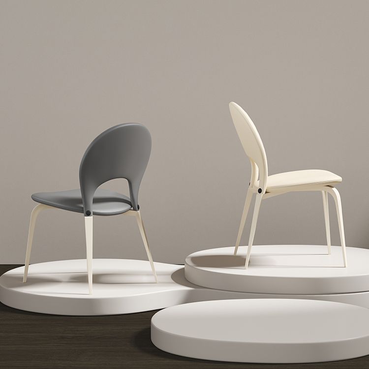 Piernas blancas silla de comedor tapizada contemporánea para el hogar
