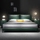 Scandinavian Wooden Panel Bed Green Genuine Leather Standard Bed Clearhalo 'Bedroom Furniture' 'Beds' 'furn' 'furn_beds' 'Furniture' 1200x1200_3c3e90b7-7e71-40ae-8344-290da56eb0f4