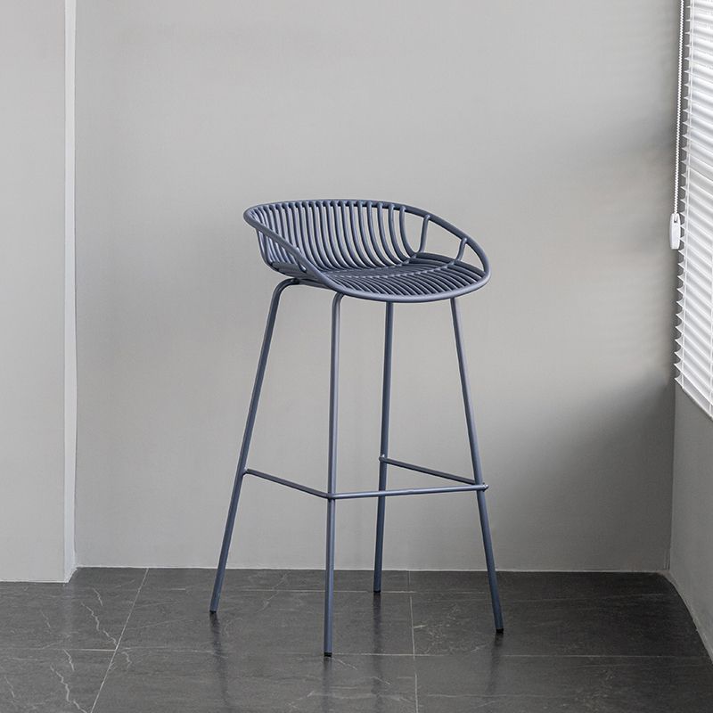 Contemporary Footrest Metal Barstool Matte Finish Restaurant Stool Clearhalo 'Bar Furniture' 'Bar Stools' 'bar_stools' 'furn' 'furn_bar_stools' 'Furniture' 'furniture_bar_stools' 'Kitchen & Dining Furniture' 1200x1200_3c3ecf00-7cce-4296-b903-b3ec73fc33ff