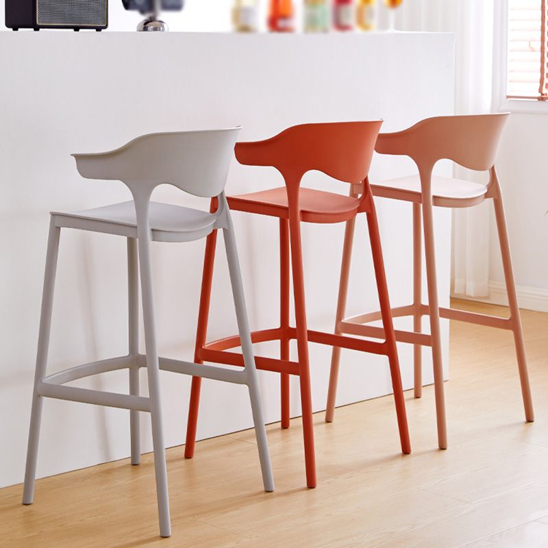 Modern Style Plastic Bar Stool with Footrest Low Back Bistro Stackable Bar Stool Clearhalo 'Bar Furniture' 'Bar Stools' 'bar_stools' 'furn' 'furn_bar_stools' 'furniture_bar_stools' 'Kitchen & Dining Furniture' 'kitchen&dining_furn' 'kitchen' 'kitchen_furn' Furniture' 1200x1200_3c3ef5c7-0c83-47f6-b26d-32d59a3f9564