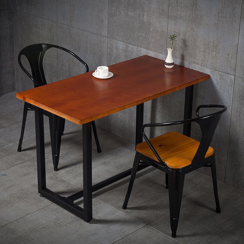 Set di dinette industriale fisso 1/3 pezzi mobili in legno massiccio marrone per casa