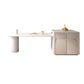 Mesa de comedor con tapa de piedra blanca Mesa de comedor interior moderna de forma libre