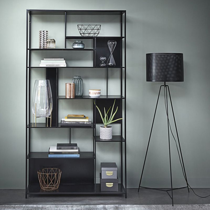 Industrial Style Metal Bookshelf Black Open Shelf Bookcase for Office Clearhalo 'Bookcases' 'furn' 'furn_bookcases' 'Furniture' 'furniture_bookcases' 'kitchen' 'kitchen_bookcases' 'Living Room Furniture' 'Office Furniture' 1200x1200_3c4807ab-5da6-4486-9b2c-ae64c1c61485