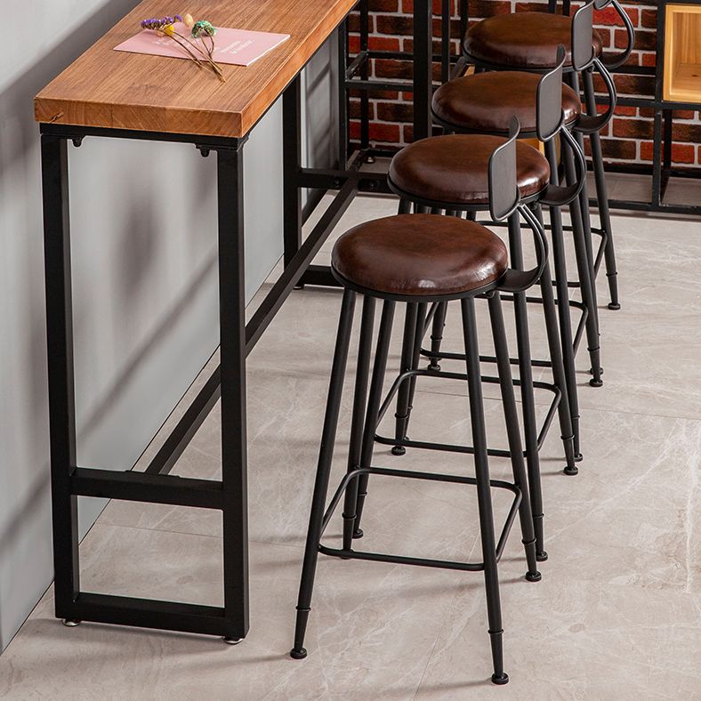 Contemporary Bar Stools Armless Dining Stools with Metal Base
