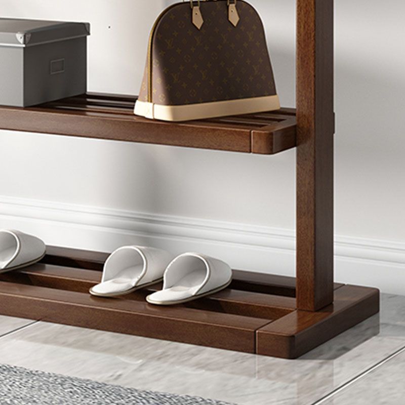 Medio de siglo Moderno Hall Stand de madera de madera interior con almacenamiento