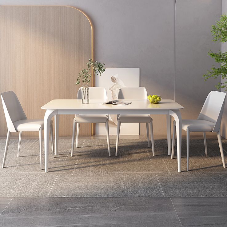 Zeitgenössischer weißer Rechteckstein für Stein mit 4 Stahlfuß