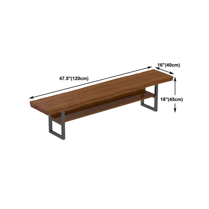 Industrial Pine Wood Top TV Media Media Console Brown Media Console con estantes