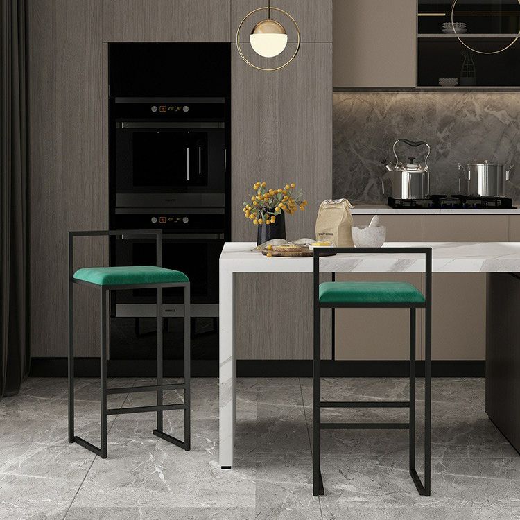 Contemporary Matte Finish Velvet Bar Stool Jewelry Shop Footrest Stool Clearhalo 'Bar Furniture' 'Bar Stools' 'bar_stools' 'Furniture' 'furniture_bar_stools' 'Kitchen & Dining Furniture' 1200x1200_3c4b1f85-d1fb-4f31-8586-b43a0b2a8e52