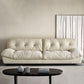 Modern Tufted Back Settee 31.49" High Armless Seating in Beige