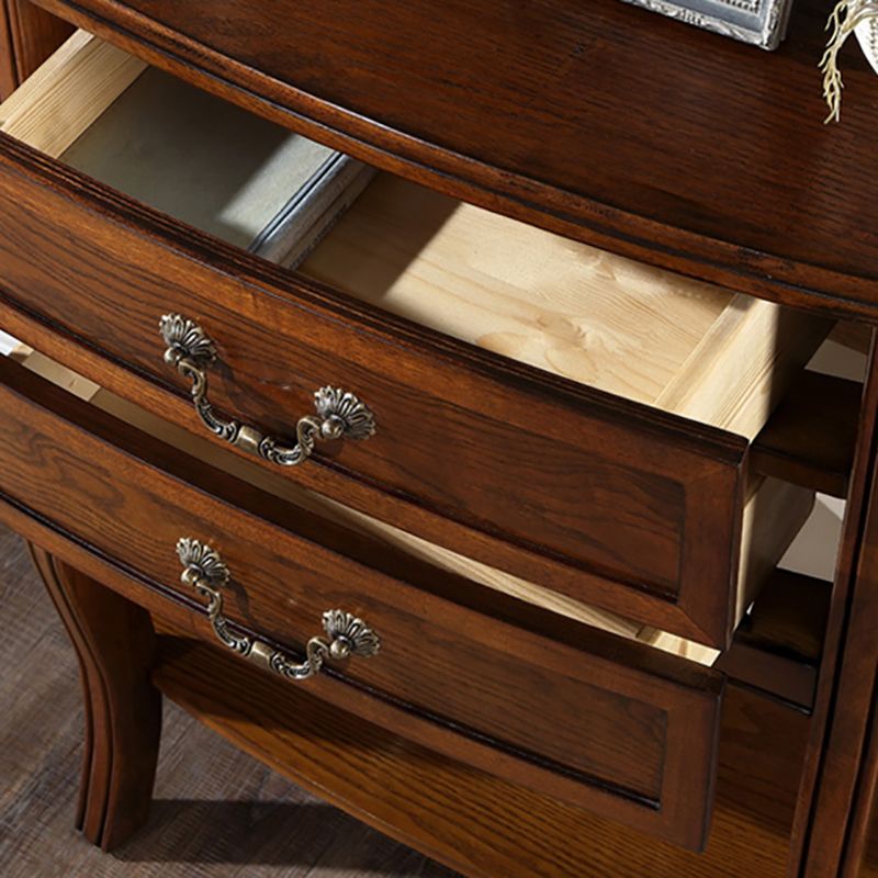 14 inch Wide Console Table Mid-Century Modern Half Moon Wood Accent Table