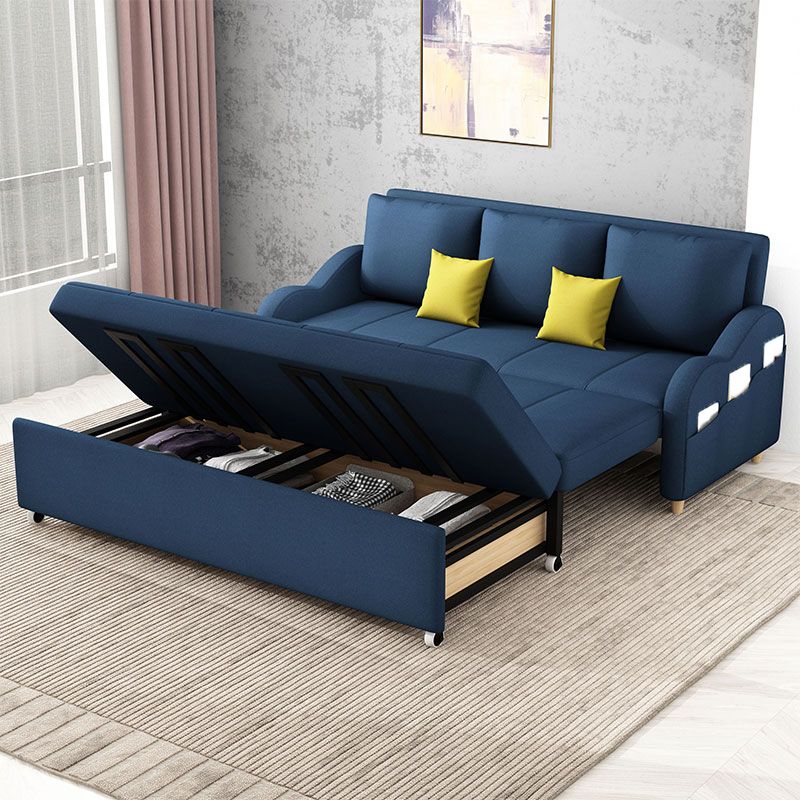 Linen Contemporary Sloped Arm Sofa Bed Foldable Sofa for Living Room, Apartment Clearhalo 'furn' 'furn_sofas' 'Furniture' 'Living Room Furniture' 'Sofa' 'sofas' 1200x1200_3c518651-80db-4ec2-8265-9ade13820be3