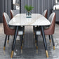Traditional Luxury Stone Dining Table Rectangle Tripod Base Dining Table