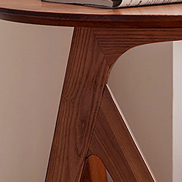 Tavolo da parte superiore rotondo in legno massiccio 23,6 "TABELLO DI FINE 3 gambe alto