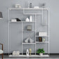 White and Black Etagere Bookshelf Modern Iron Open Bookshelf Clearhalo 'Bookcases' 'furn' 'furn_bookcases' 'Furniture' 'furniture_bookcases' 'Office Furniture' 1200x1200_3c521592-3463-4bb7-9900-9fec0203bd49