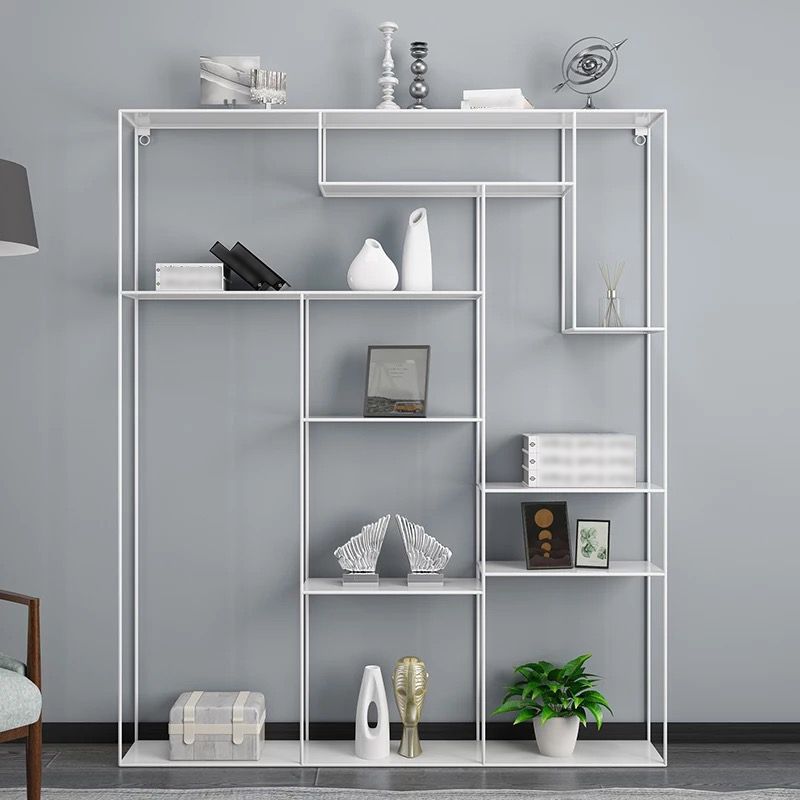 White and Black Etagere Bookshelf Modern Iron Open Bookshelf Clearhalo 'Bookcases' 'furn' 'furn_bookcases' 'Furniture' 'furniture_bookcases' 'Office Furniture' 1200x1200_3c521592-3463-4bb7-9900-9fec0203bd49