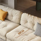 Beige 4-seater Armless Sofa Contemporary Sewn Pillow Back Sofa