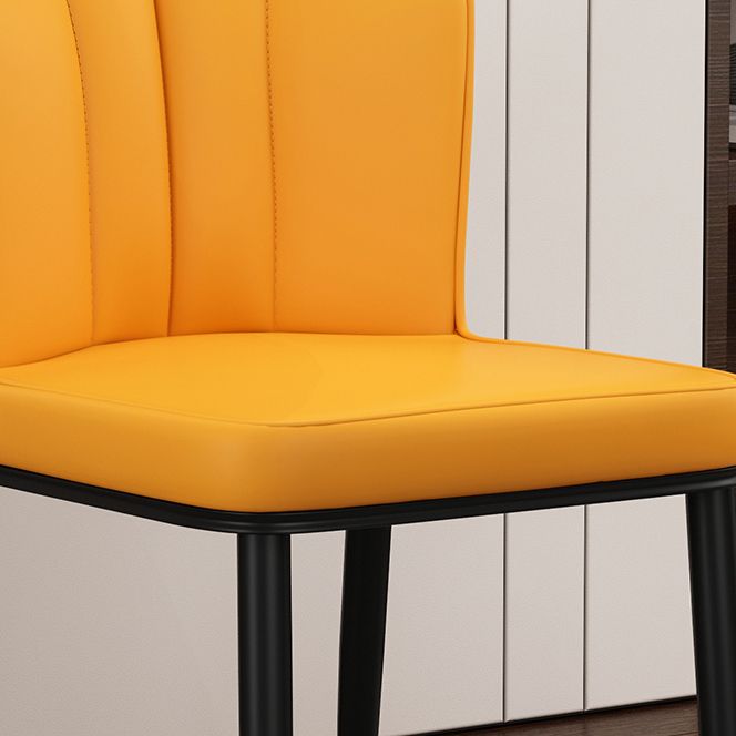 Modern Kitchen Leather Dining Chair 36"H Parsons Chair with Metal Legs Clearhalo ' kitchen&dining_furn' 'Dining Chairs' 'Dining Tables & Seating' 'dining_chair' 'furn' 'furn_dining_chair' 'Furniture' 'furniture_dining_chair' 'Kitchen & Dining Furniture' 'kitchen' 1200x1200_3c5388f5-2d71-4cab-9f3a-f476d0b33600